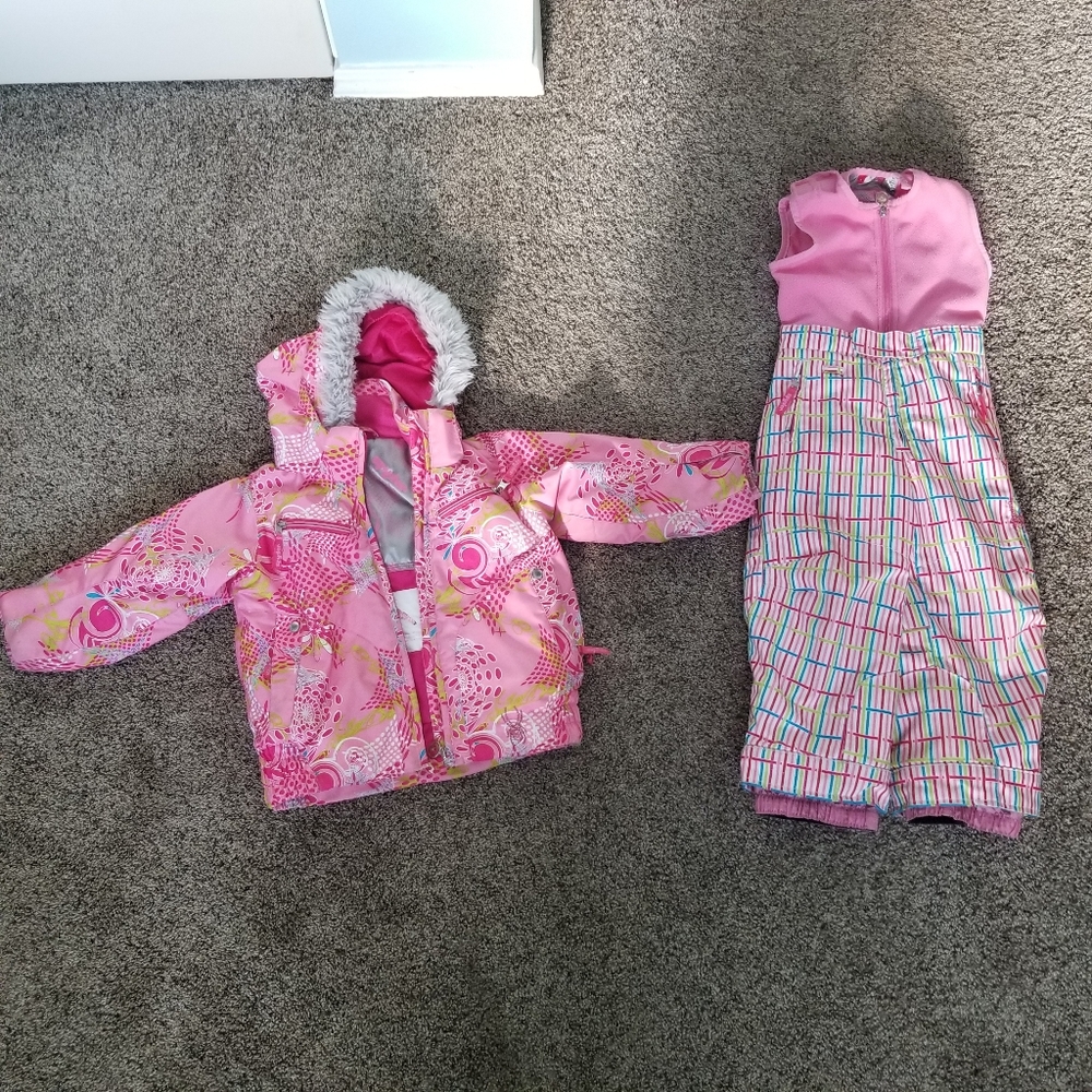 Girls 4T Spyder Brand Pink Jacket and Snowpants
